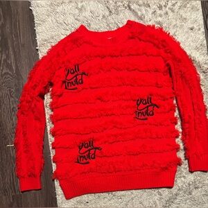 KEEP Collective Vibrant Red Textured Crew Neck Sweater